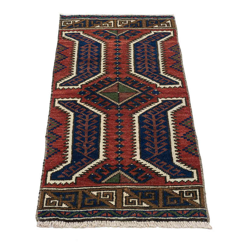 El Dokuma Vintage Halı - 42 cm x 110 cm - K0074818