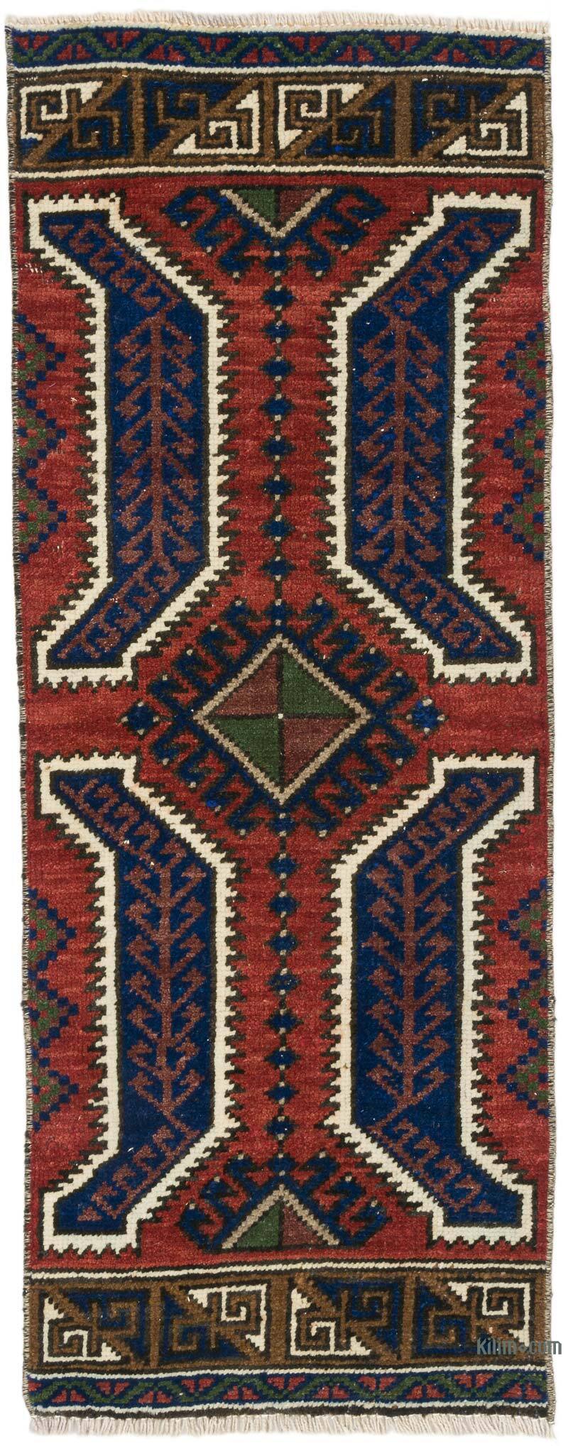 El Dokuma Vintage Halı - 42 cm x 110 cm - K0074818