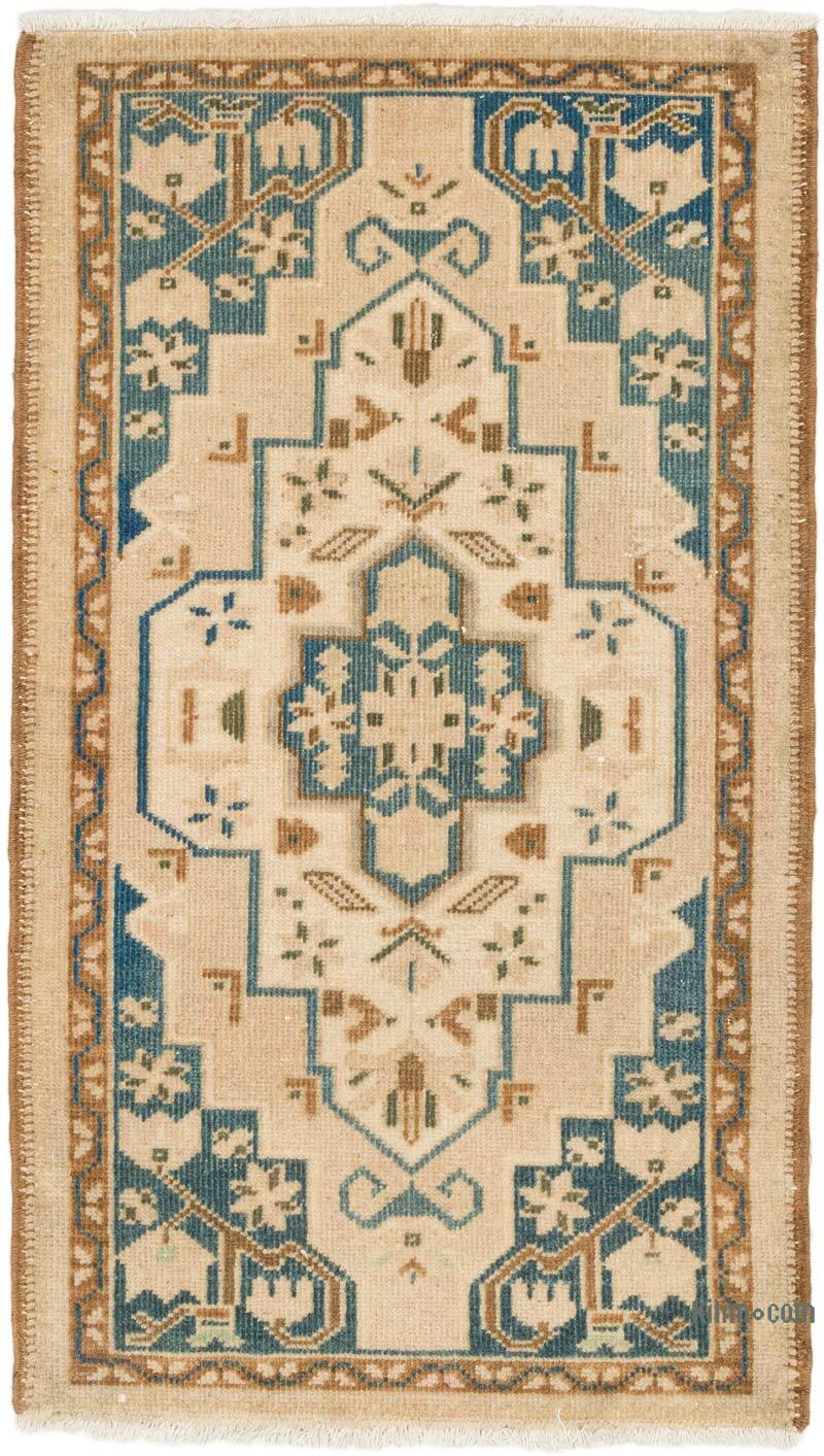 Alfombra Vintage Turca Anudada a Mano - 55 cm x 95 cm - K0074821