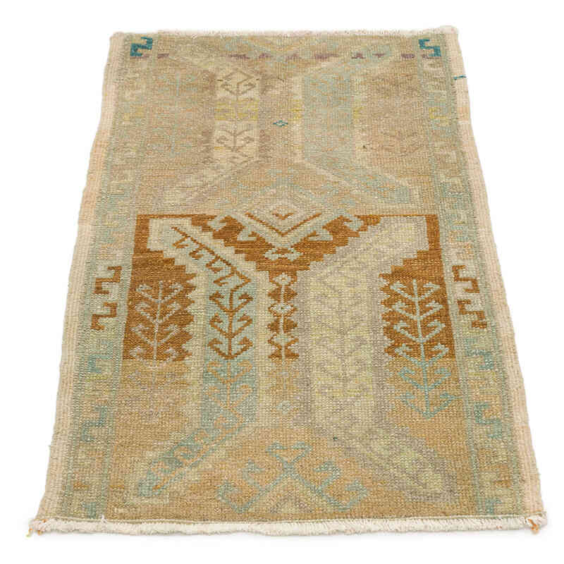 El Dokuma Vintage Halı - 51 cm x 89 cm - K0074826