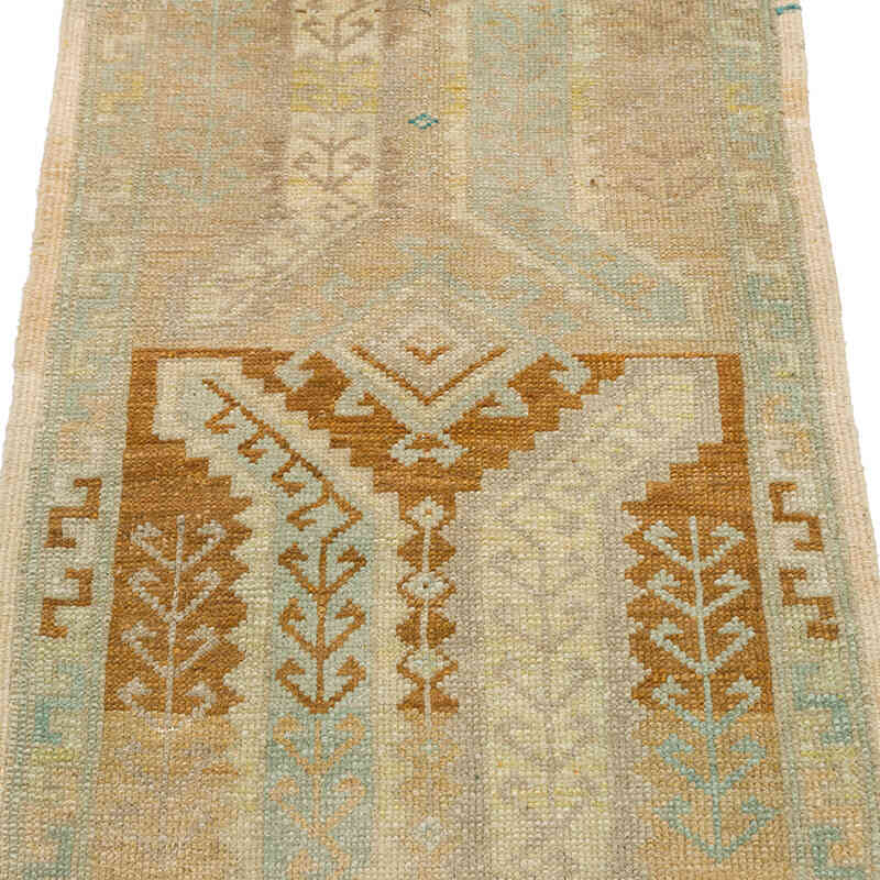 El Dokuma Vintage Halı - 51 cm x 89 cm - K0074826