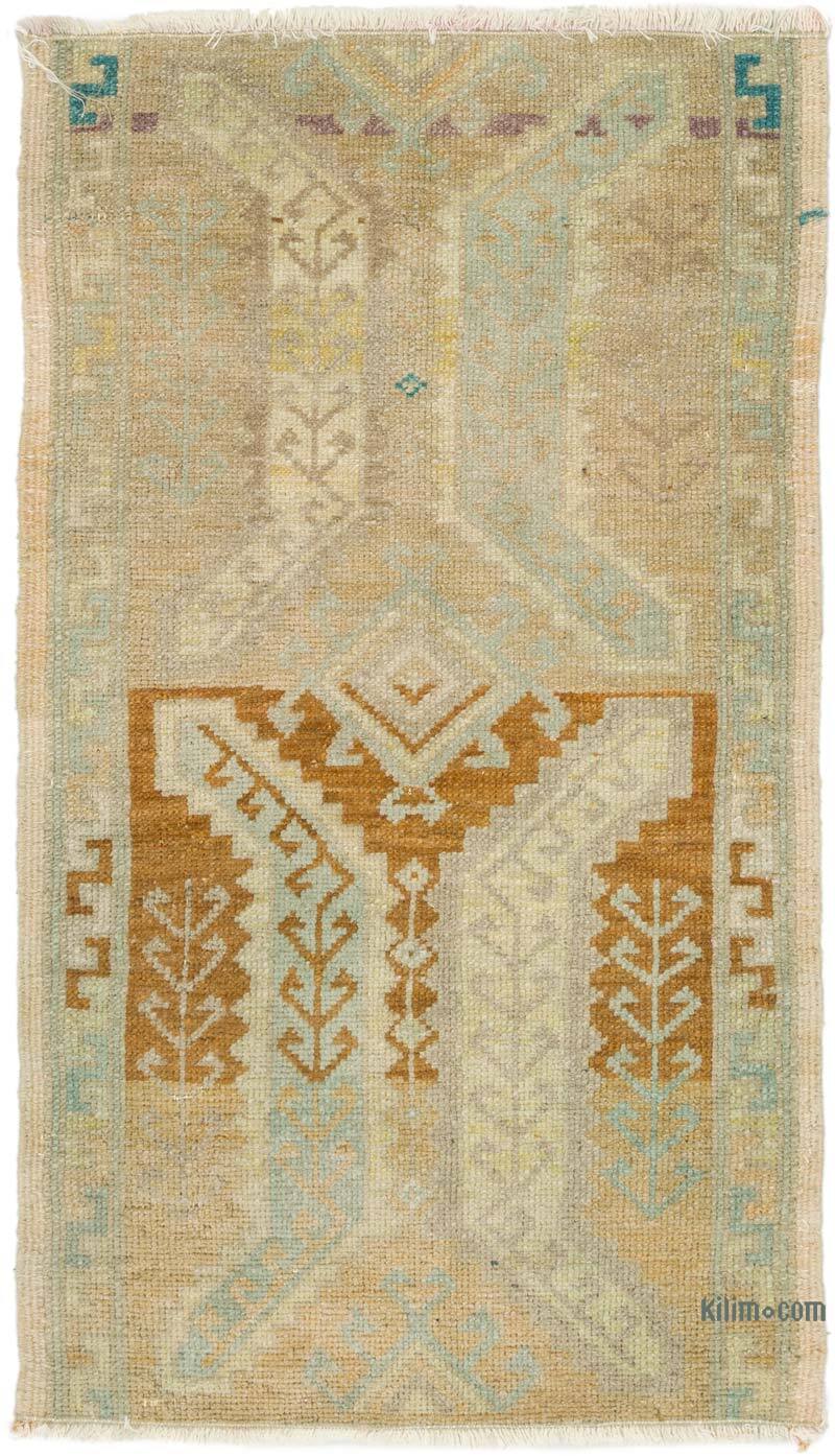 El Dokuma Vintage Halı - 51 cm x 89 cm - K0074826