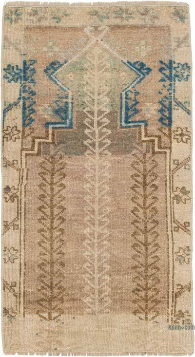 Vintage Turkish Hand-Knotted Rug - 1' 11" x 3' 6" (23" x 42")
