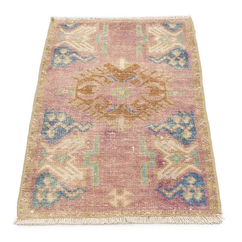 El Dokuma Vintage Halı - 46 cm x 84 cm - K0074834