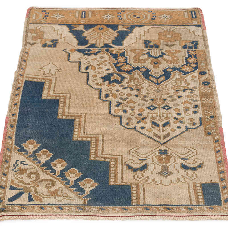 El Dokuma Vintage Halı - 54 cm x 81 cm - K0074836
