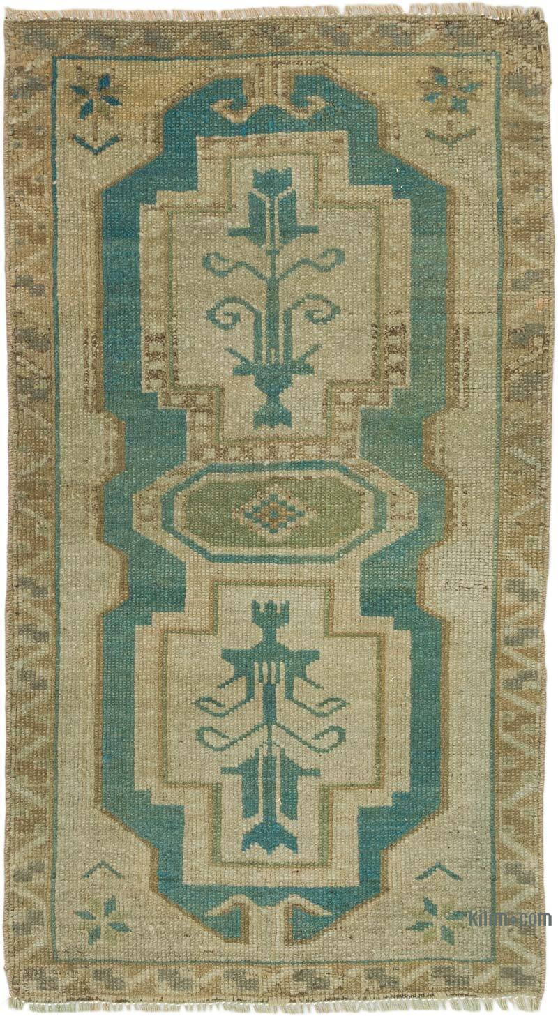 Alfombra Vintage Turca Anudada a Mano - 58 cm x 103 cm - K0074837