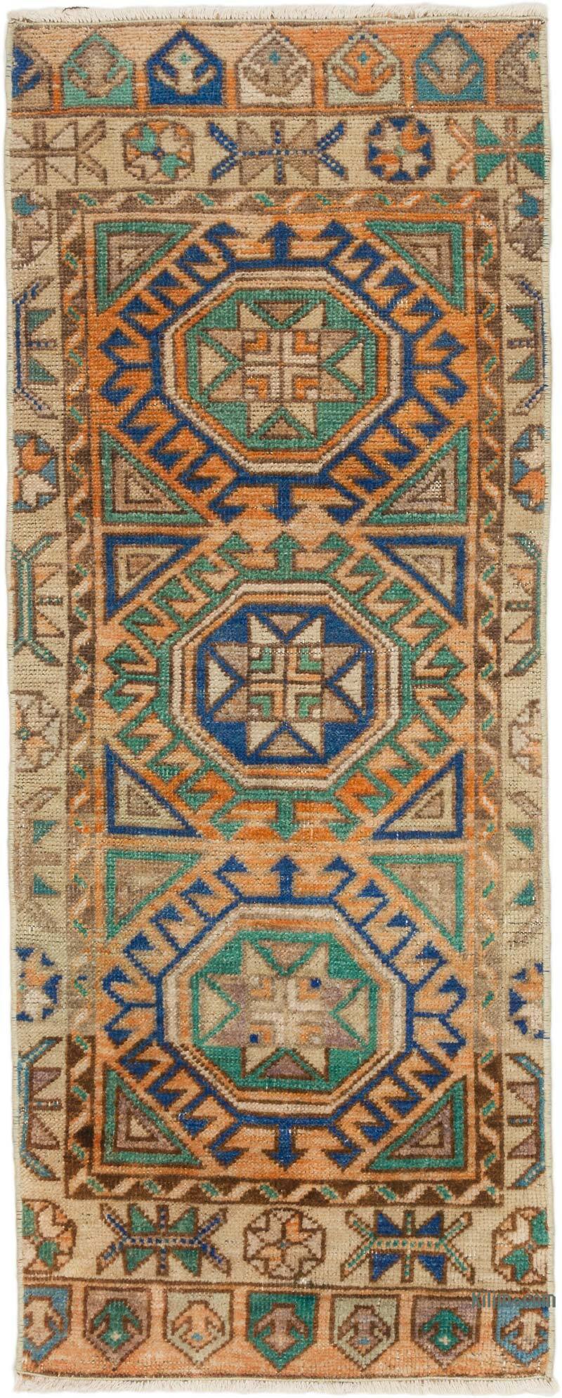 Vintage Turkish Hand-Knotted Rug - 1' 8" x 4' 2" (20" x 50") - K0074838