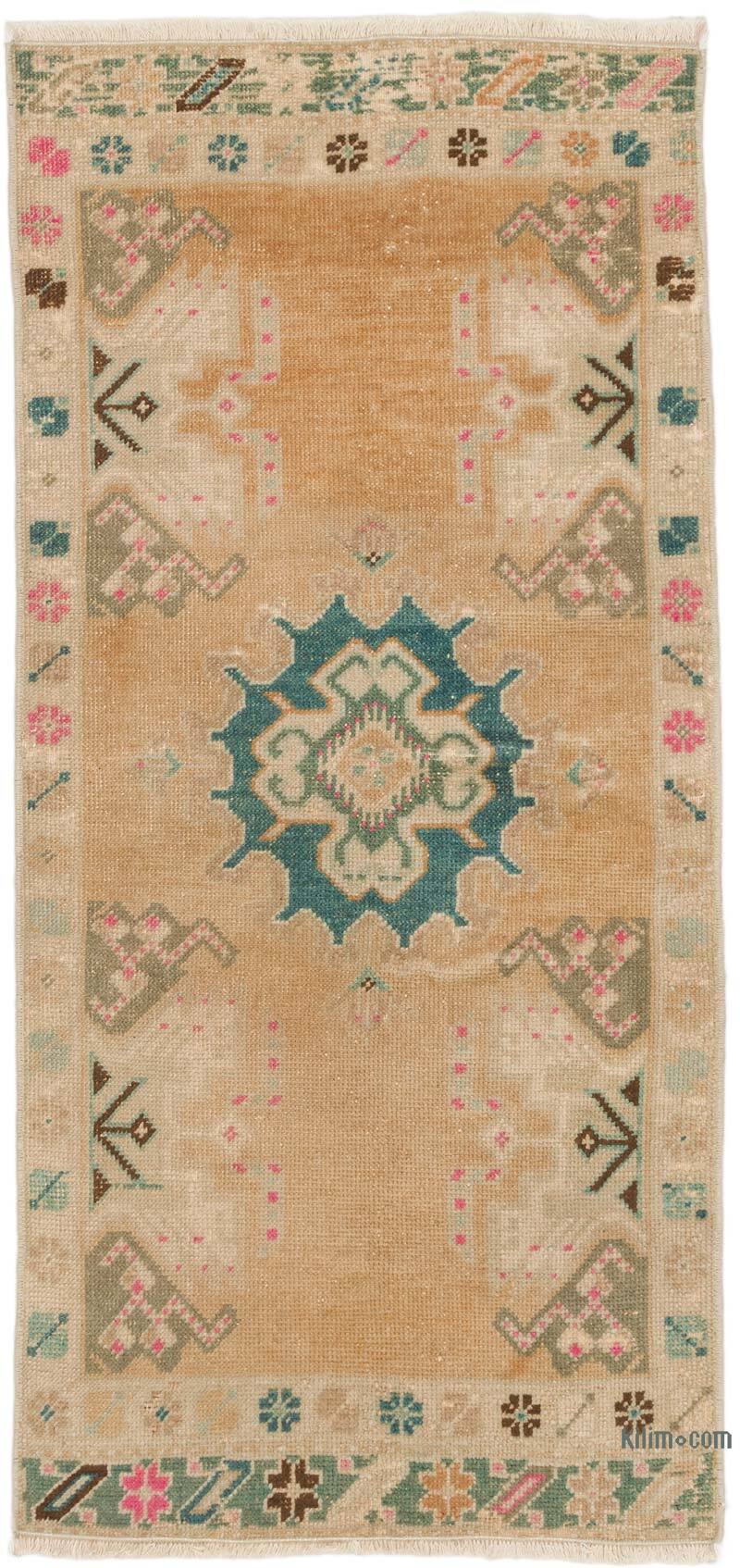 Vintage Turkish Hand-Knotted Rug - 1' 9" x 3' 9" (21" x 45") - K0074843