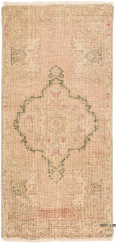 Alfombra Vintage Turca Anudada a Mano - 50 cm x 104 cm