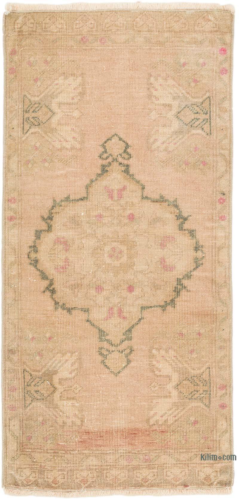 Alfombra Vintage Turca Anudada a Mano - 50 cm x 104 cm - K0074848