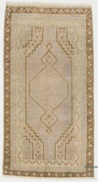 Alfombra Vintage Turca Anudada a Mano - 46 cm x 86 cm