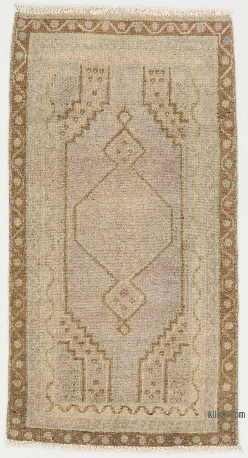 El Dokuma Vintage Halı - 46 cm x 86 cm - K0074849