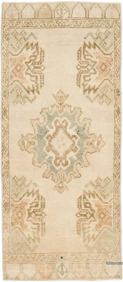 Alfombra Vintage Turca Anudada a Mano - 48 cm x 113 cm