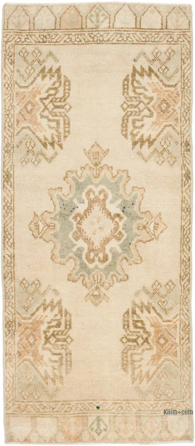 Alfombra Vintage Turca Anudada a Mano - 48 cm x 113 cm - K0074852