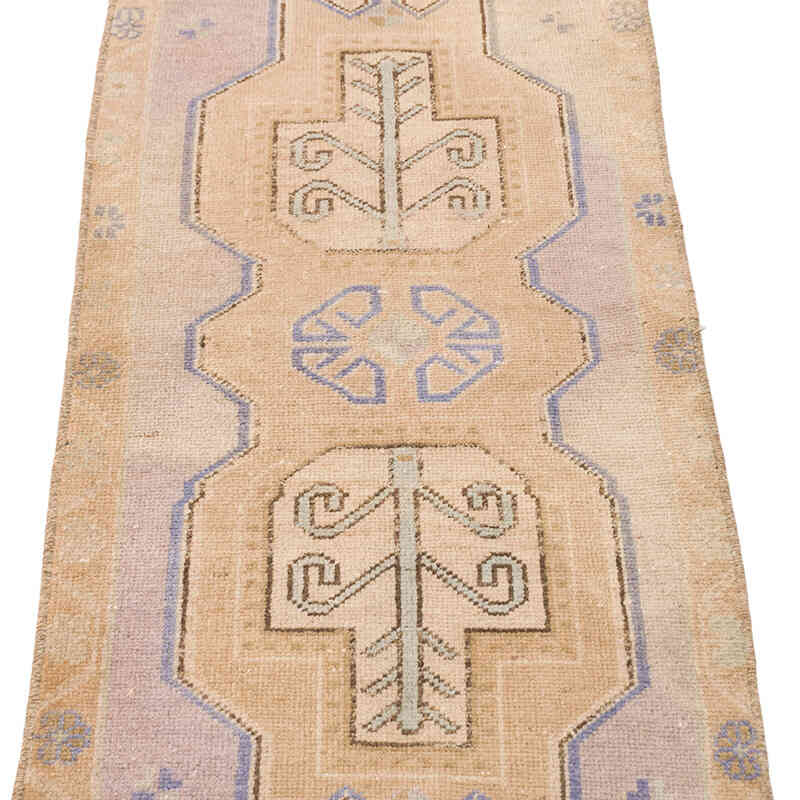 Alfombra Vintage Turca Anudada a Mano - 43 cm x 98 cm - K0074857