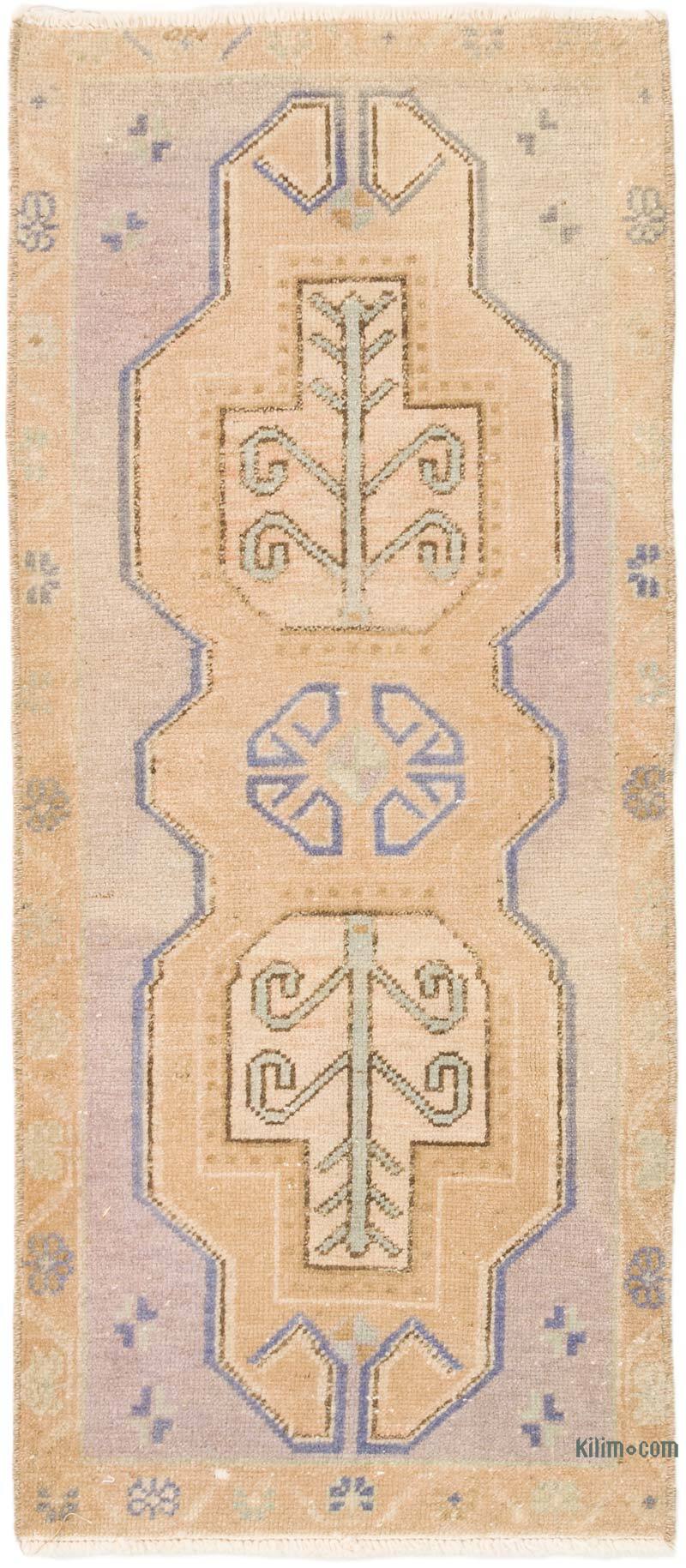 Alfombra Vintage Turca Anudada a Mano - 43 cm x 98 cm - K0074857