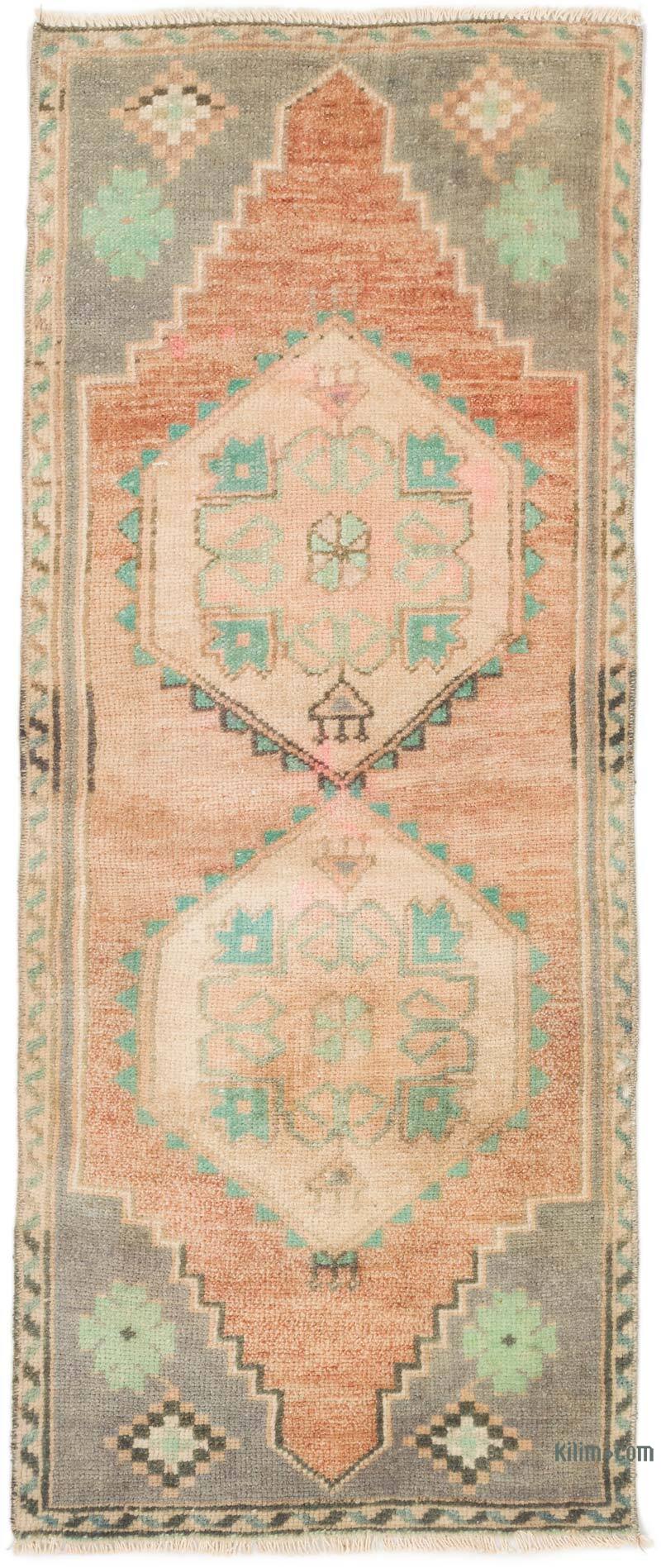 Alfombra Vintage Turca Anudada a Mano - 49 cm x 120 cm - K0074860