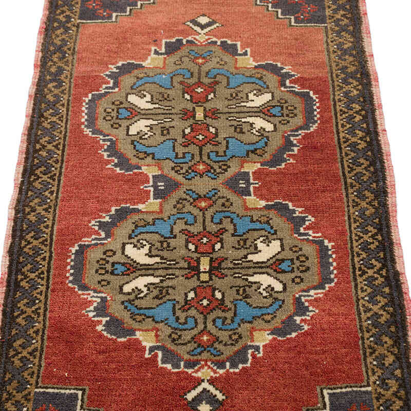 El Dokuma Vintage Halı - 49 cm x 98 cm - K0074863