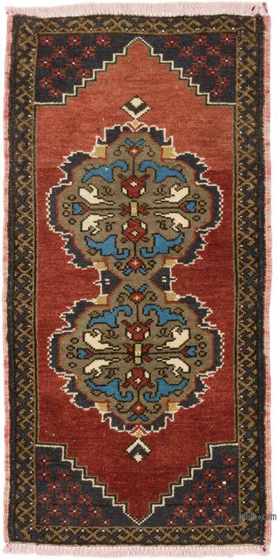 El Dokuma Vintage Halı - 49 cm x 98 cm