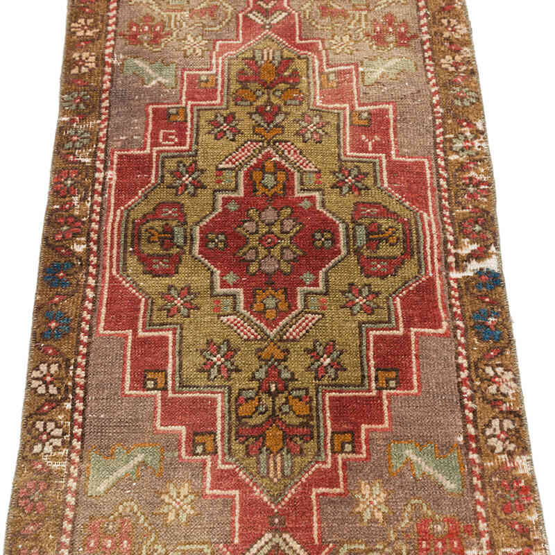 Alfombra Vintage Turca Anudada a Mano - 46 cm x 99 cm - K0074868