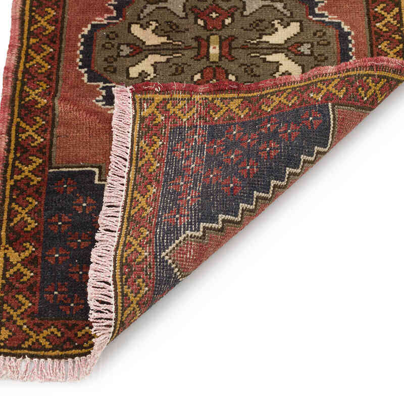 El Dokuma Vintage Halı - 51 cm x 106 cm - K0074869