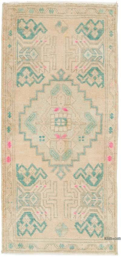 Vintage Turkish Hand-Knotted Rug - 1' 7" x 3' 3" (19" x 39")