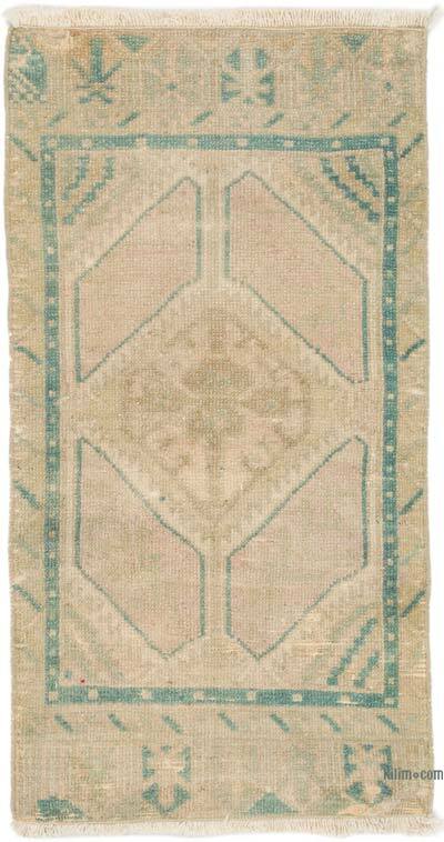 Vintage Turkish Hand-Knotted Rug - 1' 7" x 2' 11" (19" x 35")