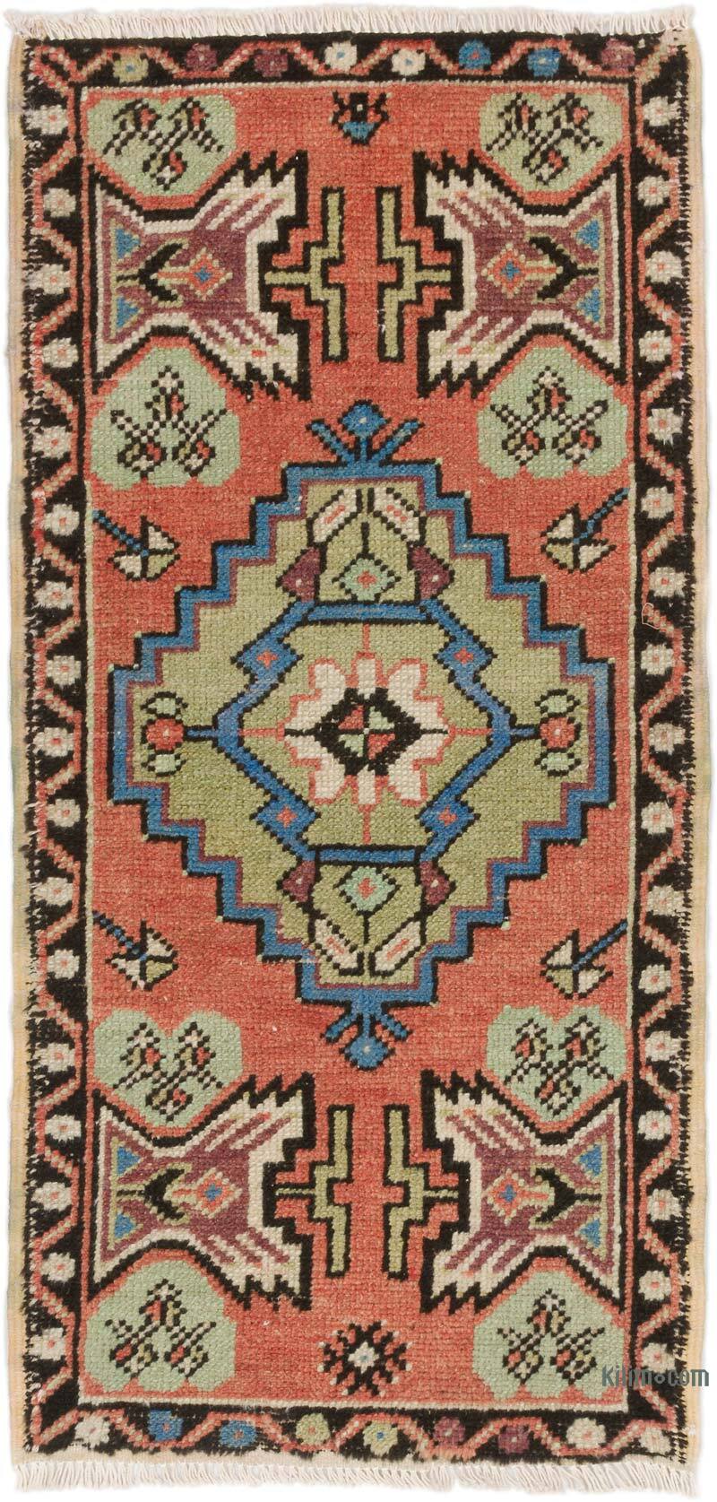 El Dokuma Vintage Halı - 48 cm x 98 cm - K0074880