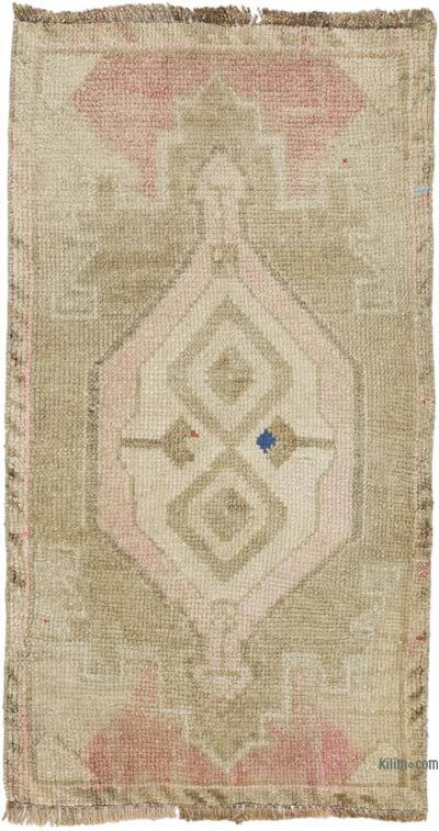 Vintage Turkish Hand-Knotted Rug - 1' 7" x 2' 11" (19" x 35")