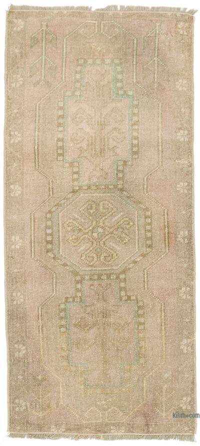 El Dokuma Vintage Halı - 46 cm x 101 cm
