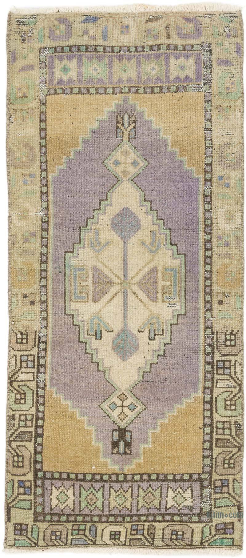 Alfombra Vintage Turca Anudada a Mano - 45 cm x 101 cm - K0074886