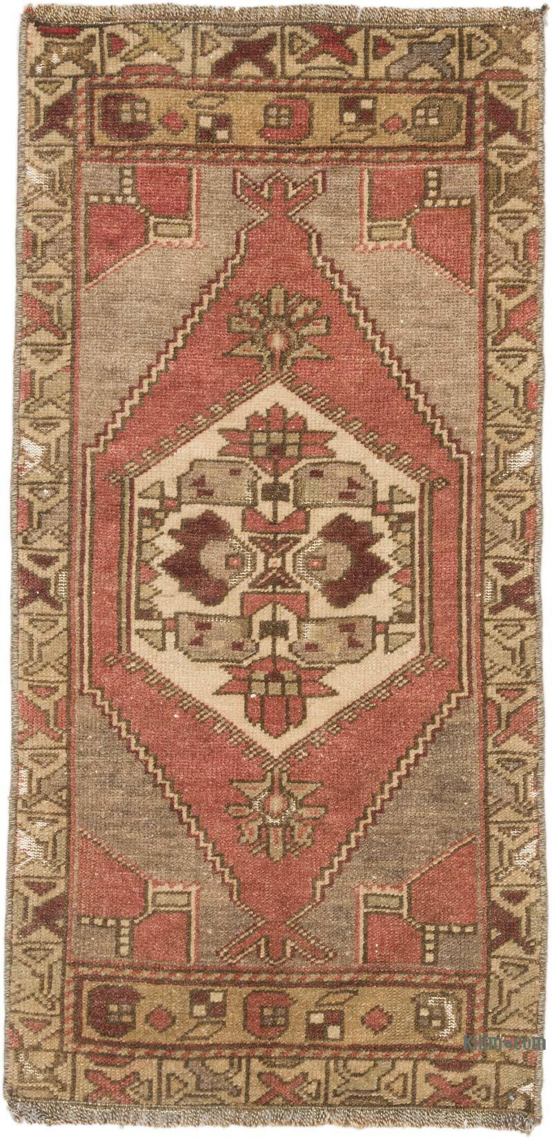Alfombra Vintage Turca Anudada a Mano - 45 cm x 91 cm - K0074888