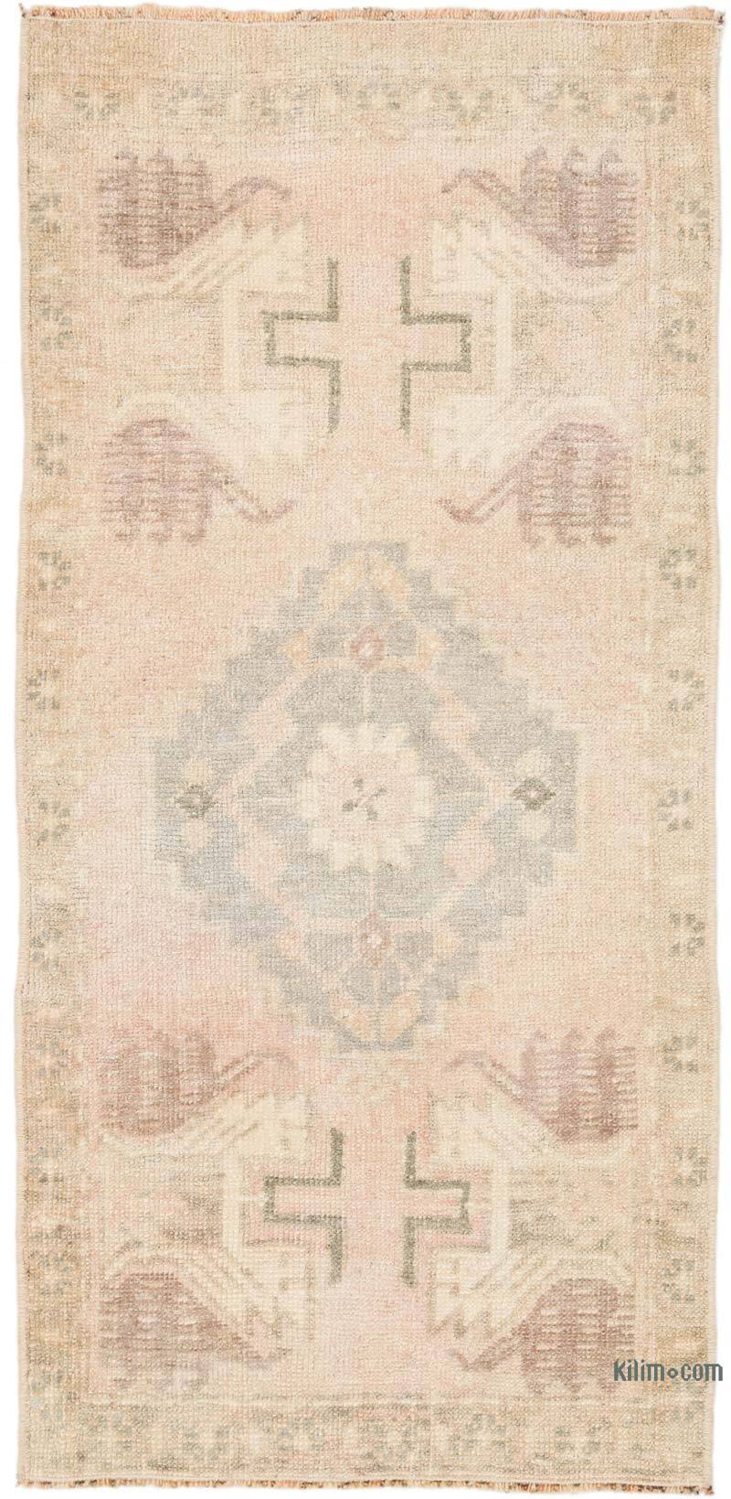 Alfombra Vintage Turca Anudada a Mano - 50 cm x 105 cm - K0074893