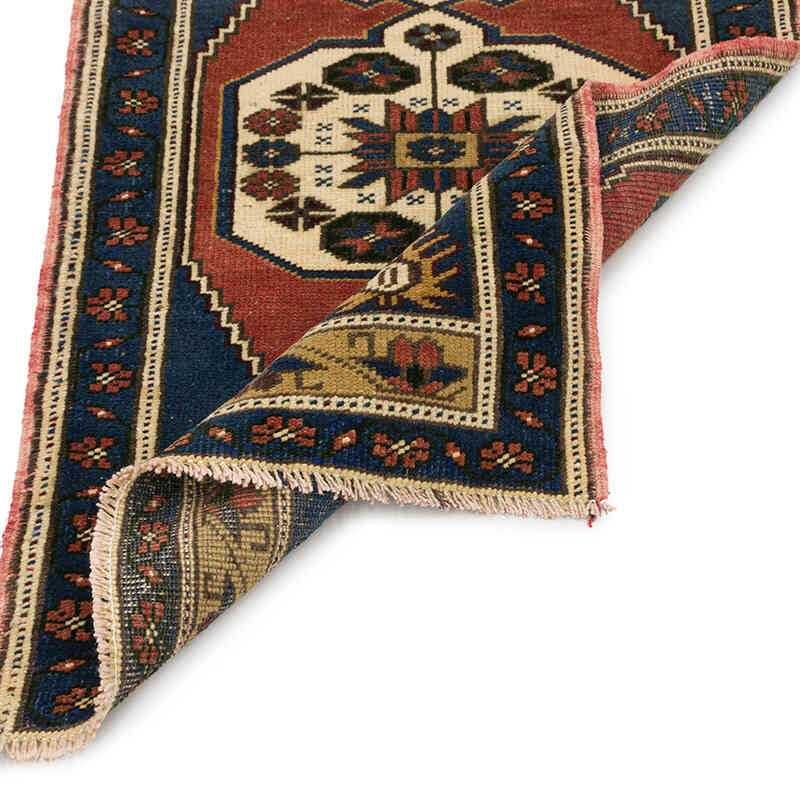 Alfombra Vintage Turca Anudada a Mano - 63 cm x 102 cm - K0074900
