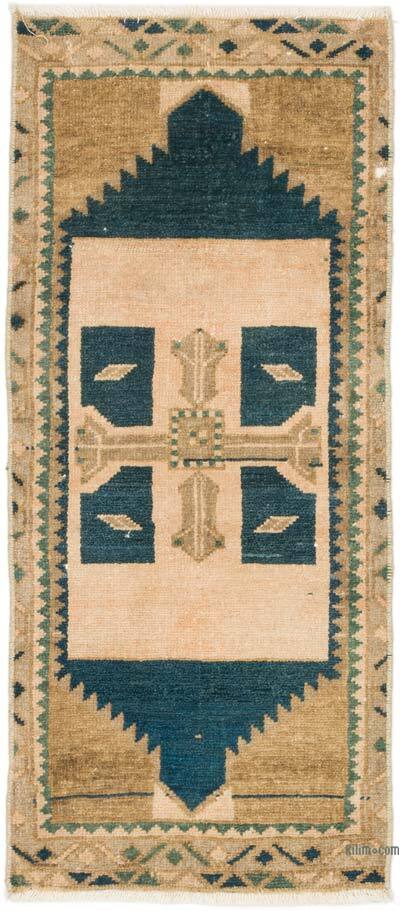 Vintage Turkish Hand-Knotted Rug - 1' 6" x 3' 4" (18" x 40")