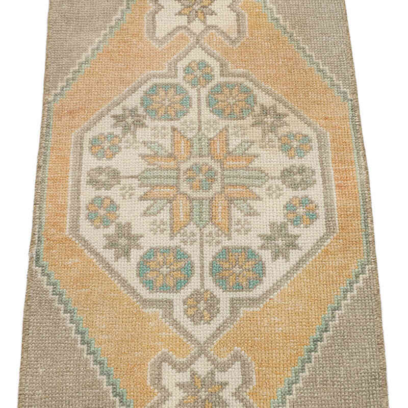 El Dokuma Vintage Halı - 38 cm x 93 cm - K0074909