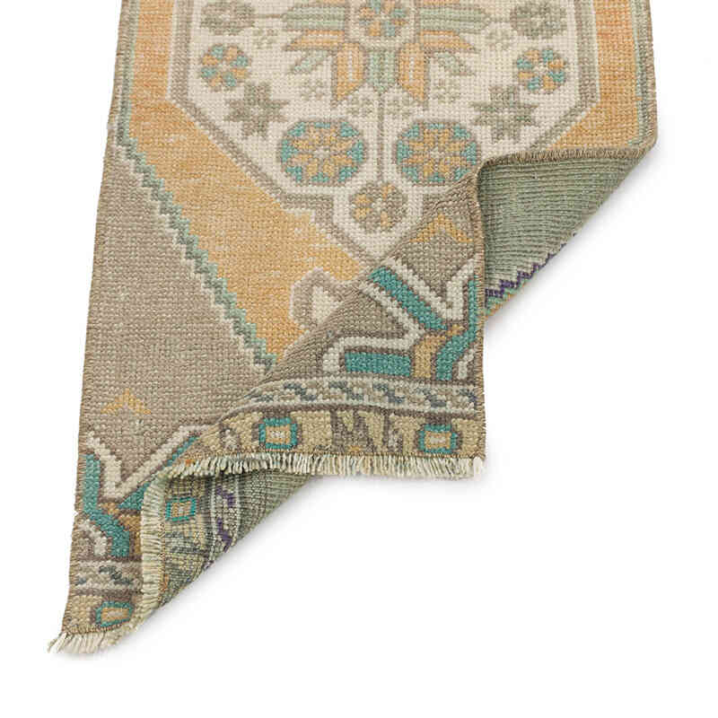El Dokuma Vintage Halı - 38 cm x 93 cm - K0074909