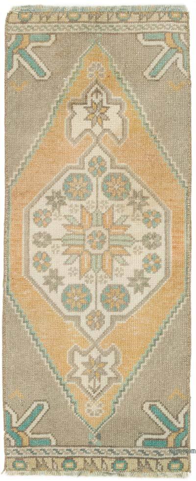 Alfombra Vintage Turca Anudada a Mano - 38 cm x 93 cm