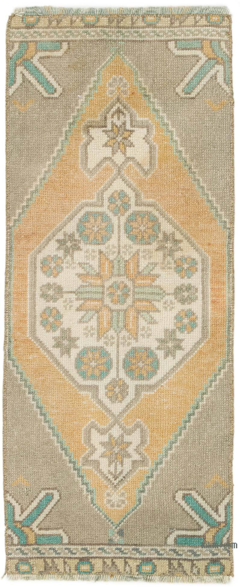 El Dokuma Vintage Halı - 38 cm x 93 cm - K0074909