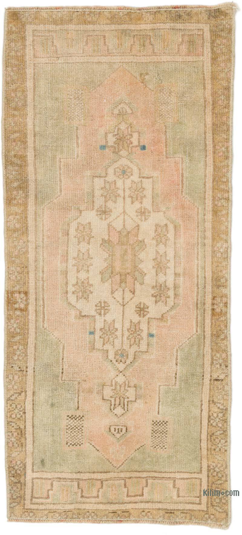 Alfombra Vintage Turca Anudada a Mano - 46 cm x 106 cm - K0074910