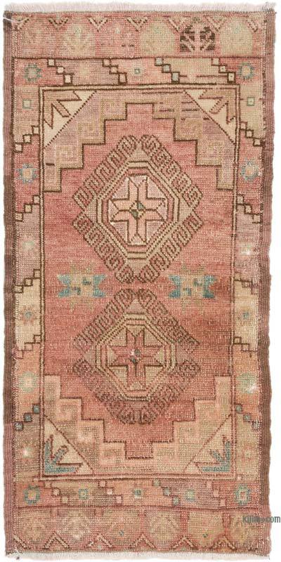 Vintage Turkish Hand-Knotted Rug - 1' 7" x 3' 2" (19" x 38")