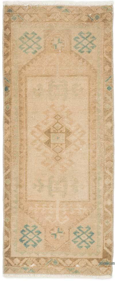 Vintage Turkish Hand-Knotted Rug - 1' 5" x 3' 5" (17" x 41")