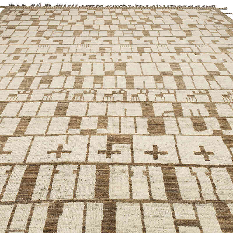 Nueva Alfombra Tejida a Mano de Estilo Marroquí - 278 cm x 396 cm - K0074960