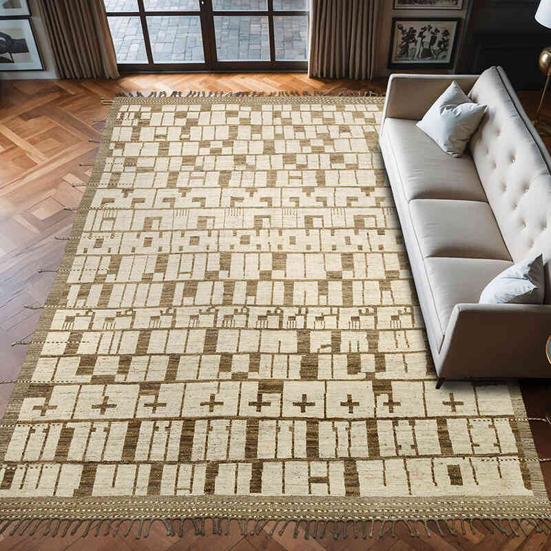 Nueva Alfombra Tejida a Mano de Estilo Marroquí - 278 cm x 396 cm - K0074960