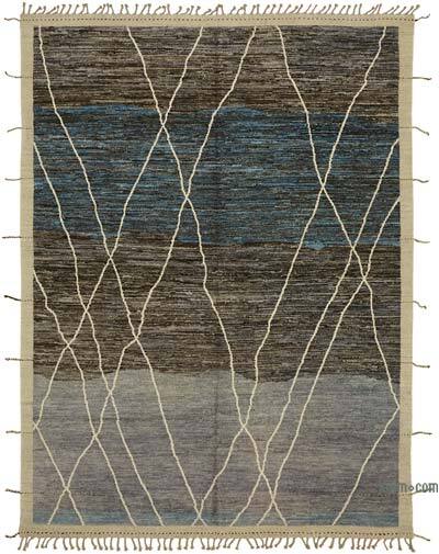 New Moroccan Style Hand-Knotted Rug - 9' 2" x 12' 2" (110" x 146")