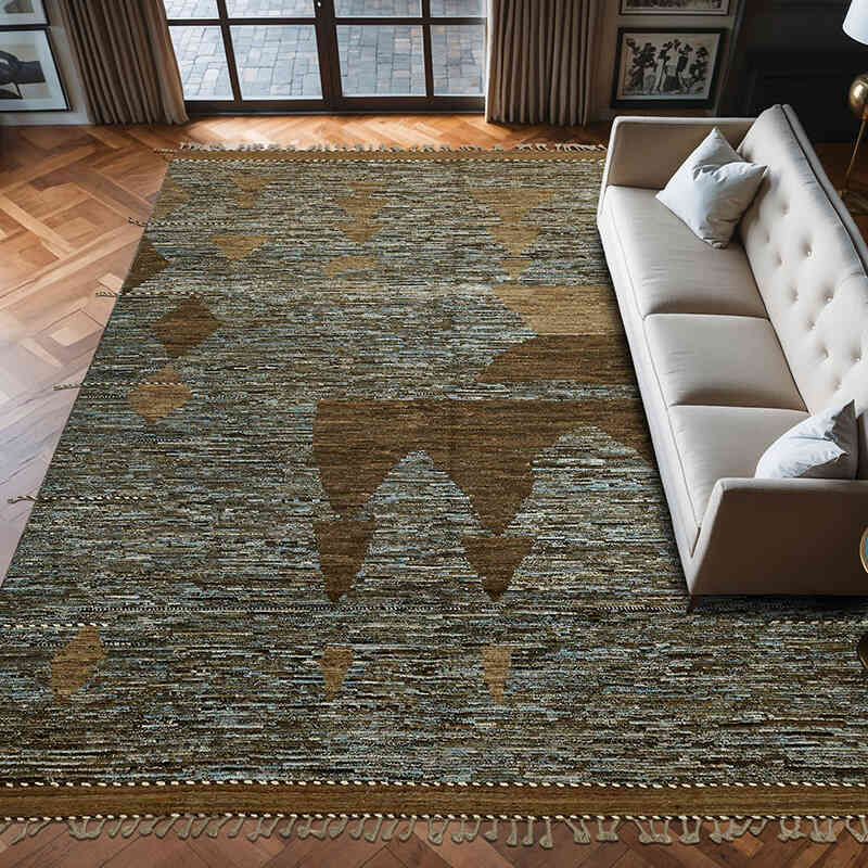 New Moroccan Style Hand-Knotted Rug - 9' 5" x 12' 6" (113" x 150") - K0074981