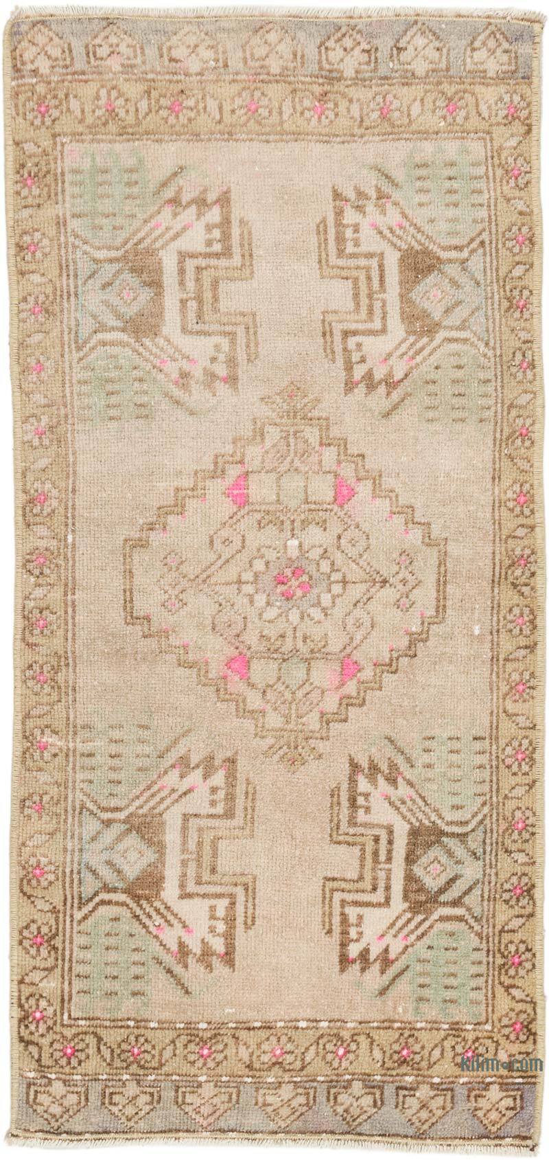 Alfombra Vintage Turca Anudada a Mano - 50 cm x 102 cm - K0074987