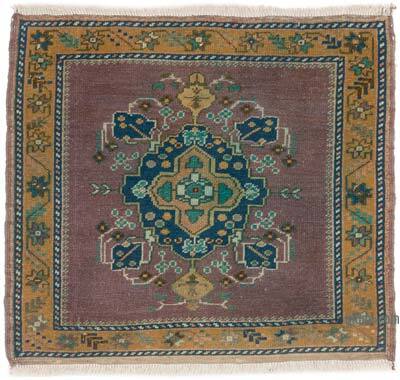 El Dokuma Vintage Halı - 75 cm x 70 cm