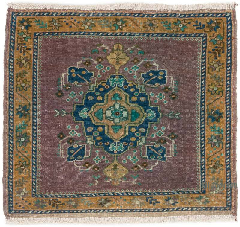 Alfombra Vintage Turca Anudada a Mano - 75 cm x 70 cm - K0074992