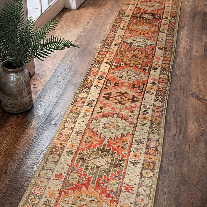 Alfombra Vintage de pasillo - 78 cm x 423 cm - K0075023